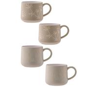 Mason Cash Set Of 2 Botanical Stone Gypsophila Mug & Set Of 2 Botanical Grey Olive Leaf Mug