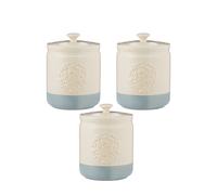 Mason Cash Set of 3 Home to Roost Stoneware Storage Pot 16 x 11cm - Cream & Blue | Size: 16 x 11 cm Mason Cash Multicolor 16 x 11 cm