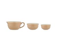 Mason Cash Set of 3 Measuring Bowls | Ceramic Measuring Set with 1 Bowl, 1/2 Bowl & 1/4 Bowl | Classic Earthenware | Stackable Design | Iconic British Kitchenware | Original Collection