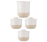 Mason Cash Set Of 3 Rustic Charm Storage Jar 12 X 12.7Cm & 1 Utensil Jar 15 X 12.5Cm