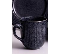 Mason Cash Set of 4 Reactive Linear Mug 400ml Black Mason Cash Black