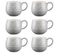 Mason Cash Set Of 6 Impressions Grey Leaf Mug 350Ml