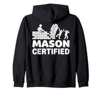 Mason Certified Funny Bricklayer Construction Design Zip Hoodie