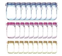 Mason Jar Bags 30Pcs, 150ml-1000ml Reusable Food Storage Bags Leak-Proof