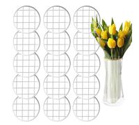 Mason Jar Flower Insert Lid for Regular Mouth,15 Pcs Flower Grid Frog for Arrangement Vase Metal Mason Jar Flower Organizer Lid with Square Grids for Regular Mouth Mason Canning Jars