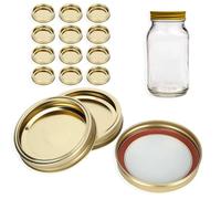 Mason Jar Lids 12Pcs Canning Lids Wide Mouth 86mm Canninglids Regular Mouth Leak Proof Fits Storagejars for Wide Regularmouth Mason Jars