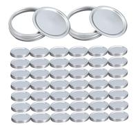 Mason Jar Lids,48Pcs Canning Lids and Rings Set,Regular Mouth Canning Rings & Canning Lids,Metal Split-Type Leak Proof Jar Lids for Ball or Mason Jars