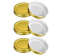 Mason Jar Lids, 6 Pcs - Tinplate Canning Lids Regular Mouth Leak Proof Fits Storage Jars (Gold)