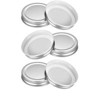 Mason Jar Lids, 6 Pcs - Tinplate Canning Lids Regular Mouth Leak Proof Fits Storage Jars (Silver)