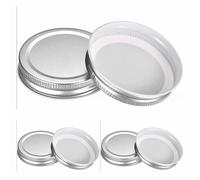 Mason Jar Lids, 6 Pcs - Tinplate Canning Lids Regular Mouth Leak Proof Fits Storage Jars (Silver)