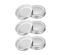Mason Jar Lids, 6 Pcs - Tinplate Canning Lids Regular Mouth Leak Proof Fits Storage Jars (Silver)