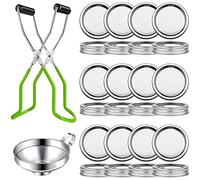 Mason Jar Lids, Kilner Jar Lids Canning Lids Set,Regular Mouth Mason Jar With Lifter And Wide Stainless Steel Funnel