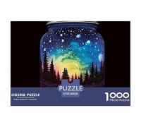 Mason Jar Night Sky Forest 1000 Piece Jigsaw Puzzle Paper for Adults Relaxation Home Gift 38x26cm/1000pcs