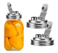 Mason Jar Pour Spout Lid Stainless Steel,Pour Spout Flip Cap Lids for Mason Jars,No Rust Leaking Proof for Home Brewing Fruit Fermenting Drinks Airtight(2PCS) (Wide Mouth)