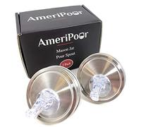 Mason Jar Pour Spouts Stainless With Flap - For Moonshine And Whiskey - Made 100% In The USA. Free Flow Mason Jar Spouts That Don't Leak - No Cracks, Just A Perfect Cocktail Pour Everytime. 2 Pack