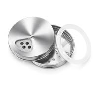 Mason Jar Shaker Lids 2 Pack Adjustable Stainless Steel for Regular Mouth | 4 Adjustable Pour Modes, 304 Stainless Steel, Fits All Regular Mouth Mason Jars, Airtight Storage Compatible