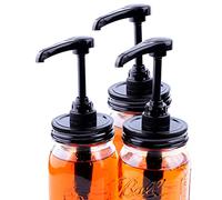 Mason Jar Syrup & Honey Dispenser Pump Lids for Regular Mouth (3 Pack), Airtight & Leak-Proof Kitchen Food Grade Coffee Syrup dispenser Pump (Jar Not Included)