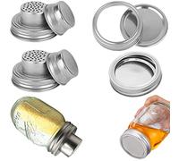 Mason Jars Shaker Lids Sealing Lids for Mix Spices Canning Jar Lid Set of 4
