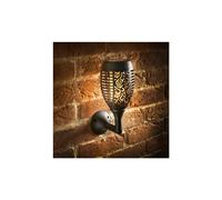 Mason & Jones Morocco Flame Effect Solar Wall Light - Realistic Amber Flame, Ambient Garden Lighting for Fences & Walls