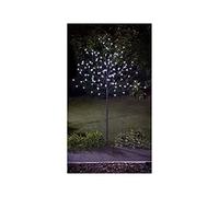 Mason & Jones Solar Powered 4 FT Blossom Tree 128 LED Lights Christmas Decoration Flower Garden Ornaments for Home Xmas Display Indoor Outdoor Decor White