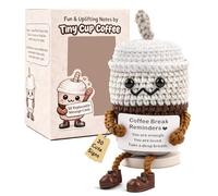 Mason Life Emotional Support Gift, Positive Coffee Crochet Gift, Handmade Emotional Support Crochet Comes with 30 Different Inspirational Cards Motivational Office Desk Decor Friendship Present
