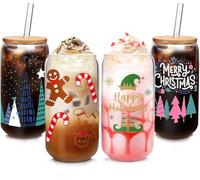 Mason Life Iced Coffee Cups, Valentine Gift Glass Cups with Lids and Straws, 18OZ Drinking Glasses, Iced Coffee Glasses Cup, Smoothie Tumbler Glass, Valentine Gift for Women Girls Friends, 4 Sets