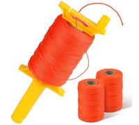 Mason Line String, Twisted #18 540 Feet Braided Construction Nylon Line with Handle, Spool Fluorescent String Line for Precision Work, DIY, and Gardening Projects (3 Pack Orange Fluorescent)
