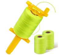 Mason Line String, Twisted #18 540 Feet Braided Construction Nylon Line with Handle, Spool Fluorescent String Line for Precision Work, DIY, and Gardening Projects (3 Pack Yellow Fluorescent)