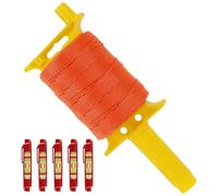 Mason Line with Handle - Twisted Nylon Masonry String with 5 Built-in Levels, Reloadable Line Reel for Gardening, Masonry, DIY and Outdoor Projects, 165m Nylon Construction Line