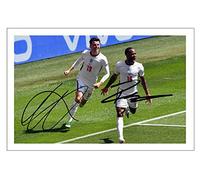 MASON MOUNT & RAHEEM STERLING Signed 6X4 Inch Photo Print Pre Printed Signature England Football Autograph Gift, 15.2 cm x 10.16 cm