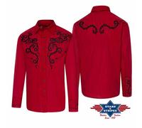 Mason Red Country Western Shirt Stars And Stripes Men