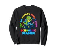 Mason Schoolchild personalized Back to School Dino Truck Sweatshirt