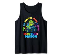 Mason Schoolchild Personalized Back to School Dino Truck Tank Top