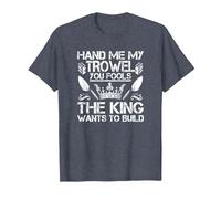 Mason The King Wants to Build Brickie Brickmason Bricklayer T-Shirt, Men, Heather Blue, Large