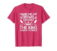 Mason The King Wants to Build Brickie Brickmason Bricklayer T-Shirt, Men, Red Heather, Small