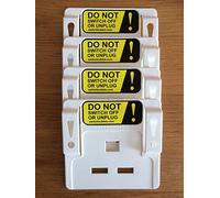 MASONA Pack of FOUR Power Protector. Place the Power Protector between any UK 240V 3 pin plug and socket to act as a visual warning and a cover over the switch. (White)