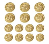 MASONEE 14 Pieces Gold Zinc Alloy Blazer Buttons, 23mm & 18mm, Modern Style, Round Shape, Perfect for Blazers, Suits, Sport Coats & Uniforms