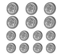 MASONEE 14 Pieces Silver Zinc Alloy Blazer Buttons, 23mm & 18mm, Modern Style, Perfect for Blazers, Suits, Sport Coats, Uniforms, Jackets