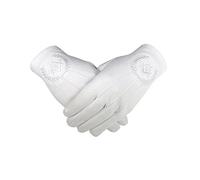 Masonic 100% Cotton Gloves with Square Compass and G - White (Medium)