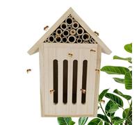 Masonic Bee House, Natural Wood Bee Box and Butterfly Hotel, Robust and Stylish Garden Decoration, for Ladybirds, Pollinating