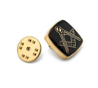 Masonic Black Lapel Pin - Onyx Art LP113 Silver Tone Badge in Premier Life Gift Box