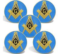 Masonic Car Emblem 3 inches Freemason Car Decals Square and Compasses Auto Truck Motorcycle Decal Masonic Accessories Blue & Gold (5, Gold)