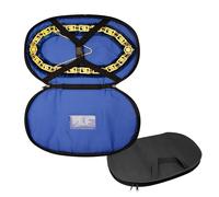 Masonic Chain Necklace Case Cordura / Imitation Protective Storage Organizer with Elastic Straps and Name Tag Pocket, Durable Travel Case for Mason Chain Necklaces, Blue, Imitation