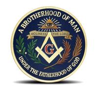 Masonic Challenge Coin Freemason Blue Lodge Coins Freemasonry Enthusiasts Gift (Golden)