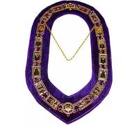 Masonic Cryptic Mason Purple Chain Collar - Masonic Regalia Collar
