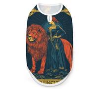 Masonic Exchange Strength Tarot Card Dog Shirts Patterned Pet Clothes Tank Top Sleeveless T-Shirt for Cats Puppy XL