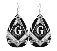 Masonic Faith Hope And Charity Freemason Women Earring Long Dangle Earrings Exquisite Drop Earrings For Wedding Party Multiple Piercings