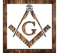 Masonic Freemason Mason Stencil Template - Reusable Stencils for Painting on Wood, Glass, Wall, Rock, Walls, Canvas, Glassware, Spray Painting, Airbrushing (4 x 4)
