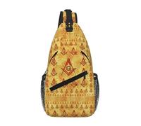 Masonic Freemason Sling Chest Crossbody Bag Men Casual Shoulder Backpack for Camping Biking