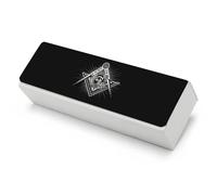 Masonic Freemason Square Compass Hard Glasses Cass Eyeglasses Holder Stand with Cleaning Cloth Portable Sunglasses Pouch